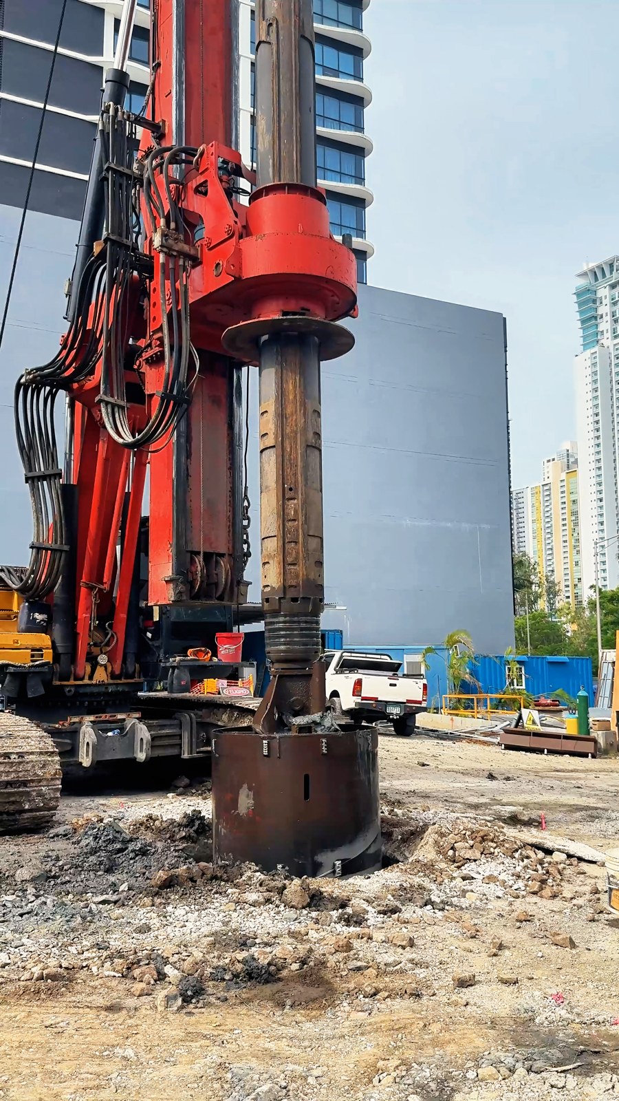 Foundation piling work at Aurum construction site