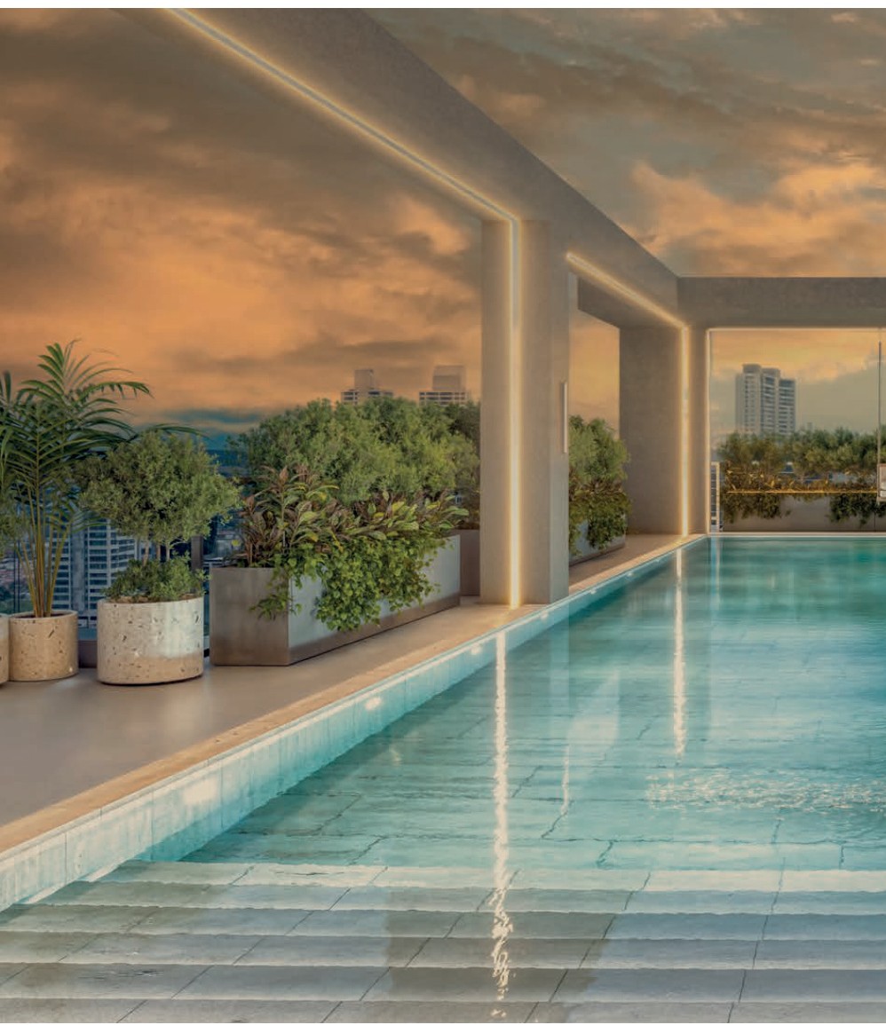 Rooftop pool at Aurum