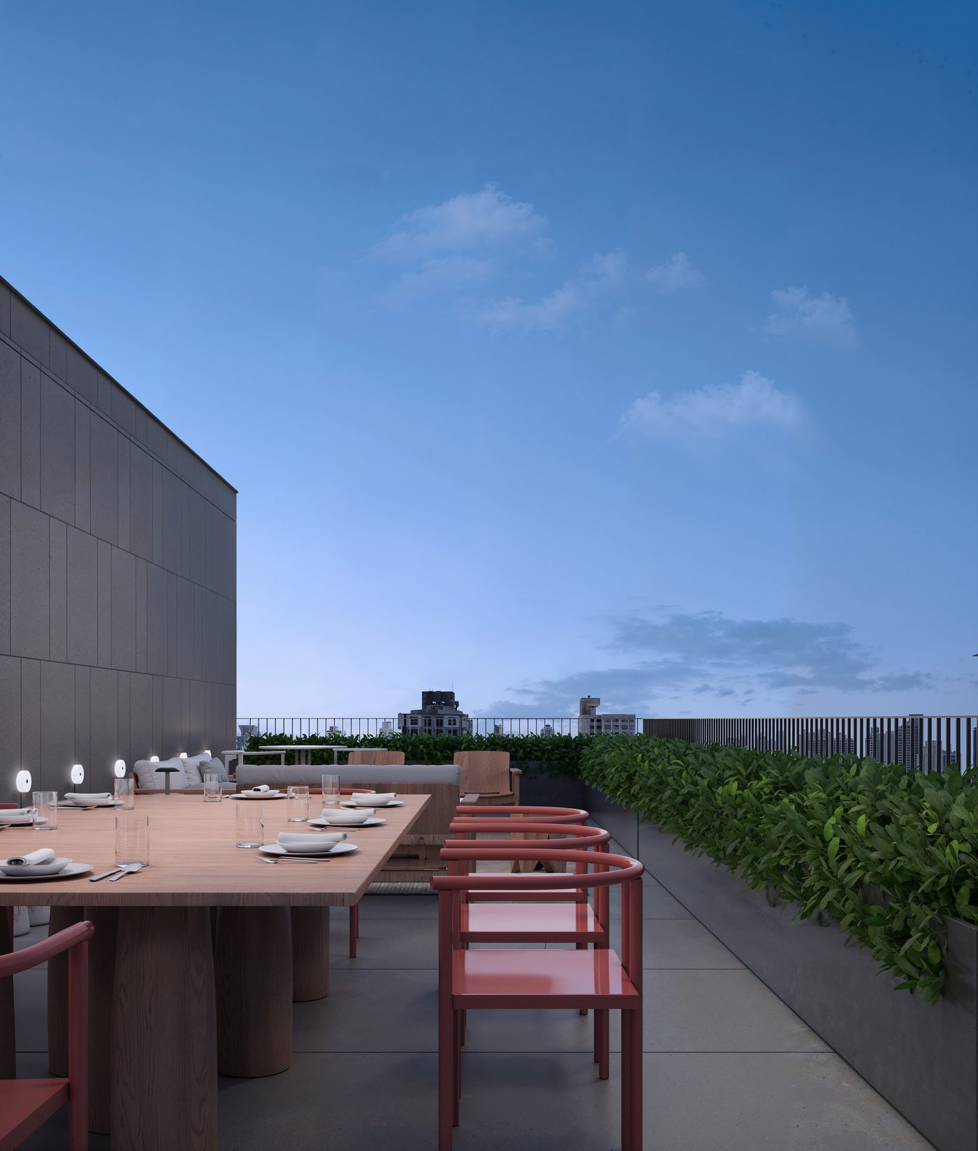Rooftop dining terrace