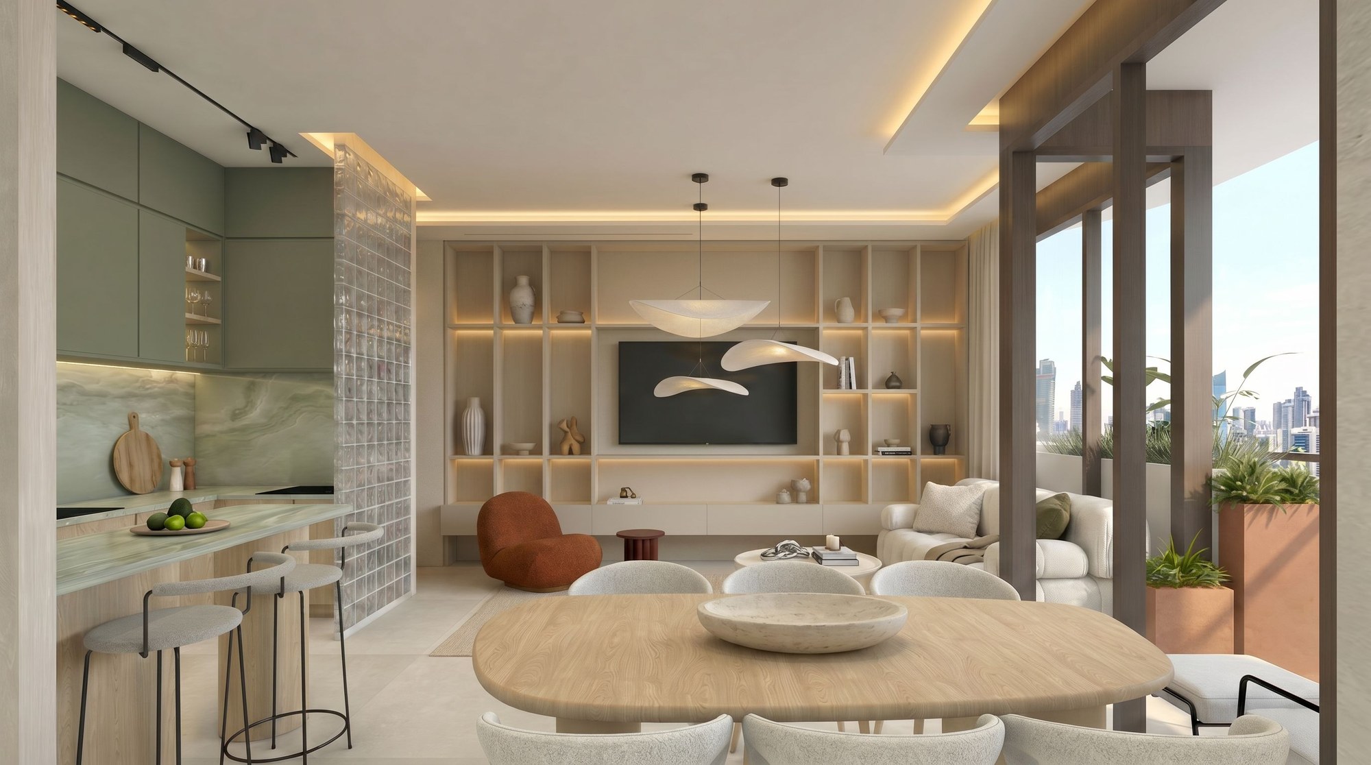Uptown 80 m² residence living area